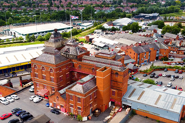 History Highlight 2 Aerial shot of James Shipstone House, Nottingham head office of John Pye Auctions